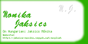 monika jaksics business card